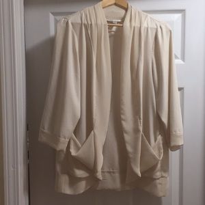 Cream lightweight blazer- flowy, chiffon
